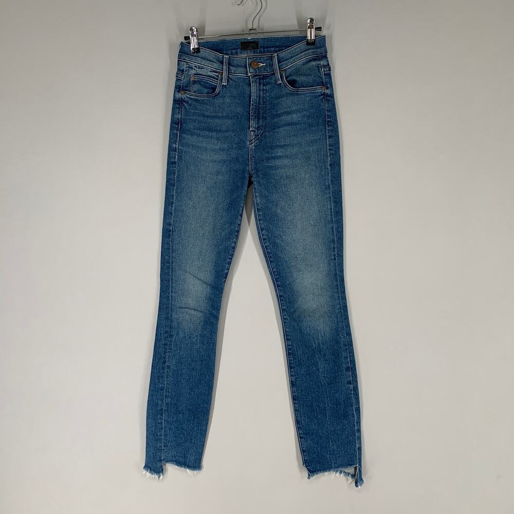 Mother Women Jeans 24 Blue Denim The Stunner Two Step Fray Runaway Train 27"